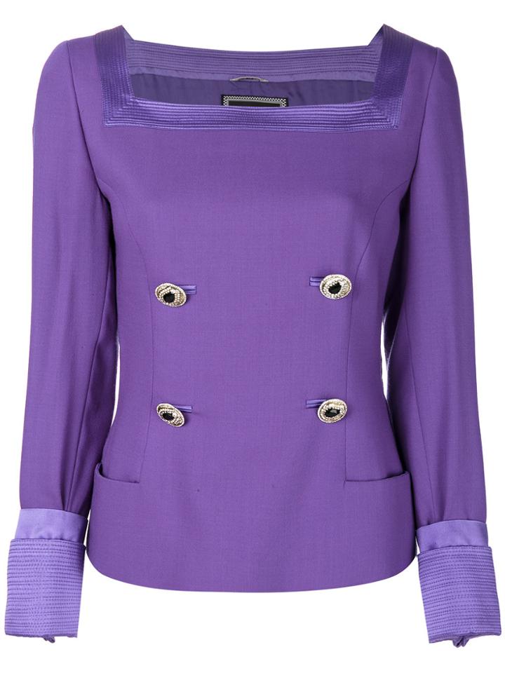 Versace Vintage Double-breasted Cocktail Jacket - Pink & Purple