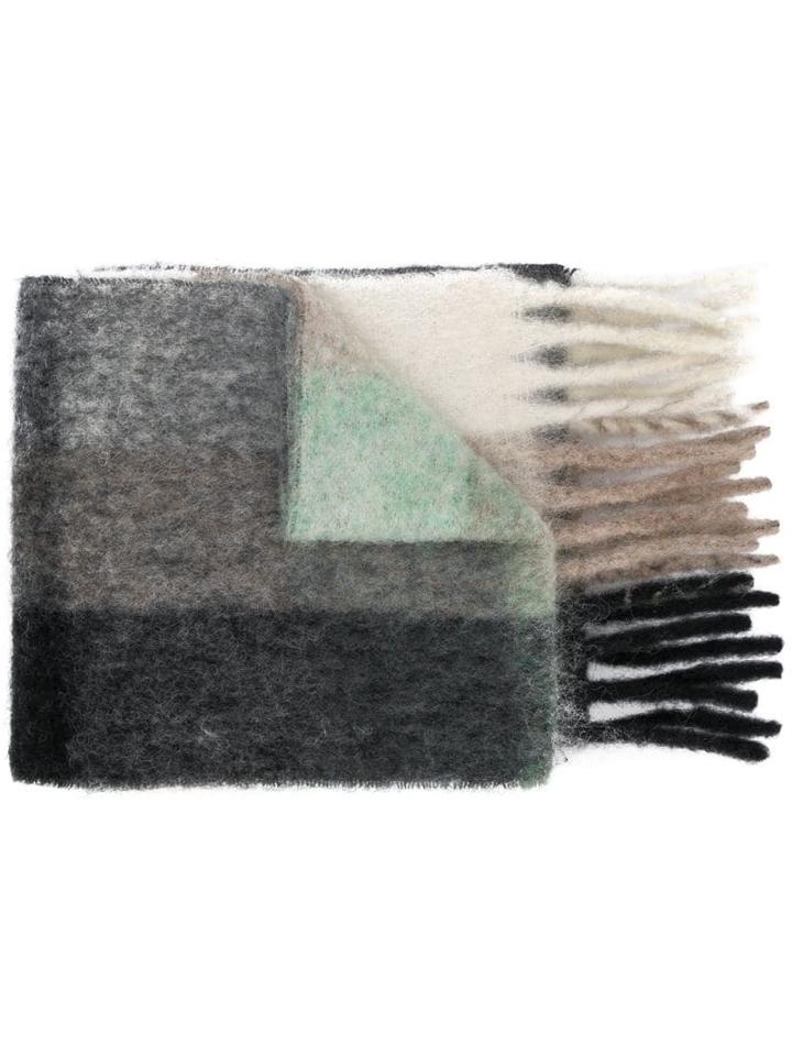 Acne Studios Large Check Scarf - Green