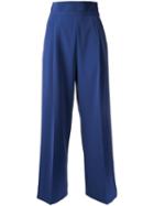 H Beauty & Youth Straight Cropped Trousers, Women's, Size: Medium, Blue, Cotton