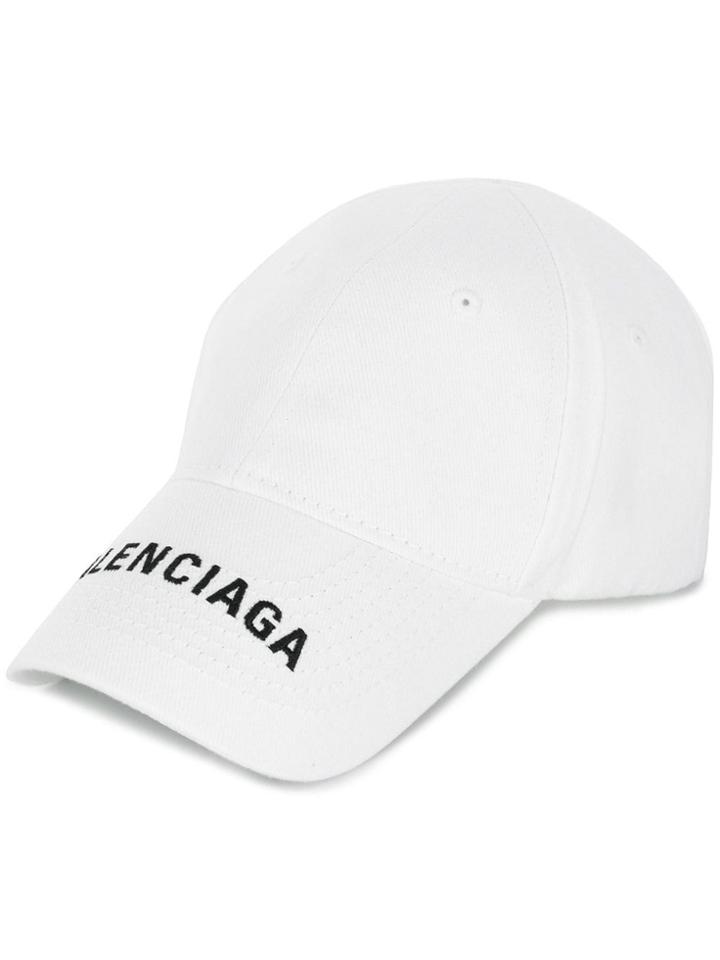 Balenciaga Hat Bal Logo Visor 100% Coto - White