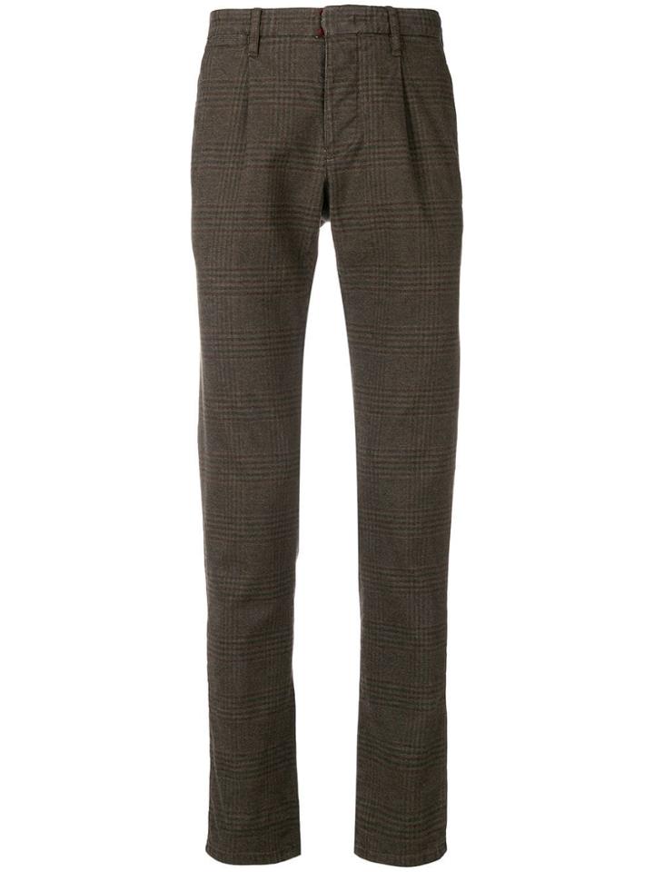 Incotex Checked Tailored Trousers - Brown