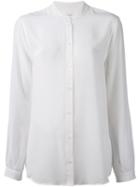 Equipment Mandarin Collar Shirt, Women's, Size: Medium, White, Silk
