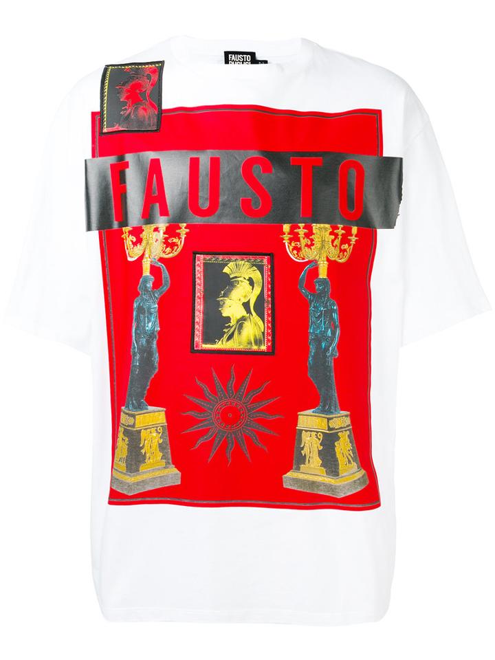 Fausto Puglisi - Block Print T-shirt - Men - Cotton - 46, White, Cotton