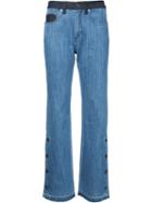 Sonia Rykiel Side Button Bootcut Jeans, Women's, Size: 36, Blue, Cotton