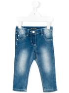 Miss Blumarine - Regular Jeans - Kids - Cotton/polyester/spandex/elastane - 12 Mth, Blue