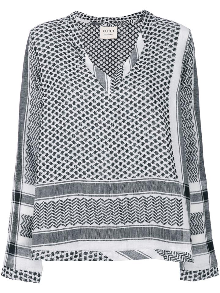 Cecilie Copenhagen Scarf Print Blouse - White