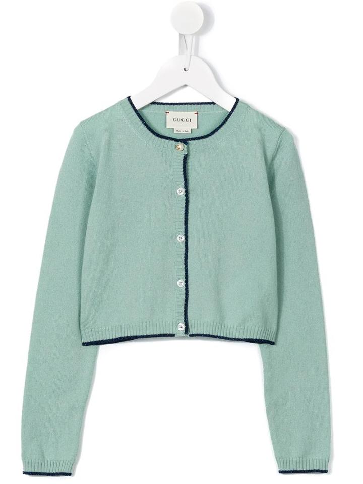 Gucci Kids Round Neck Cardigan, Girl's, Size: 8 Yrs, Green