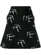 Courrèges Geometric Intarsia Mini Skirt - Black