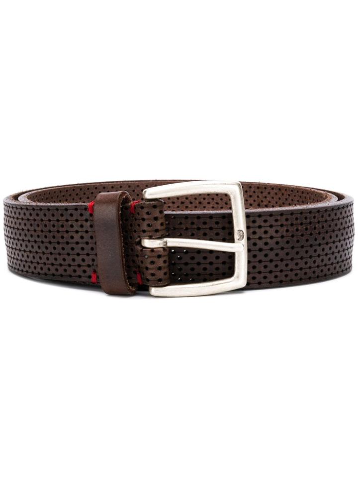 Eleventy Decorative Perforated Belt - Brown