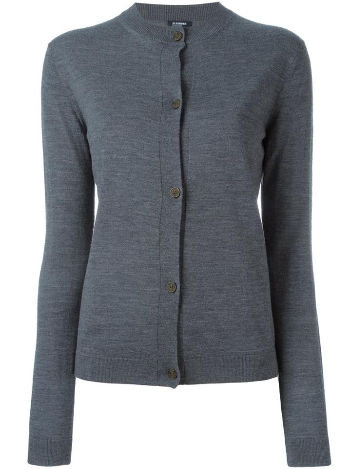 Jil Sander Navy Classic Cardigan, Women's, Size: Medium, Grey, Wool