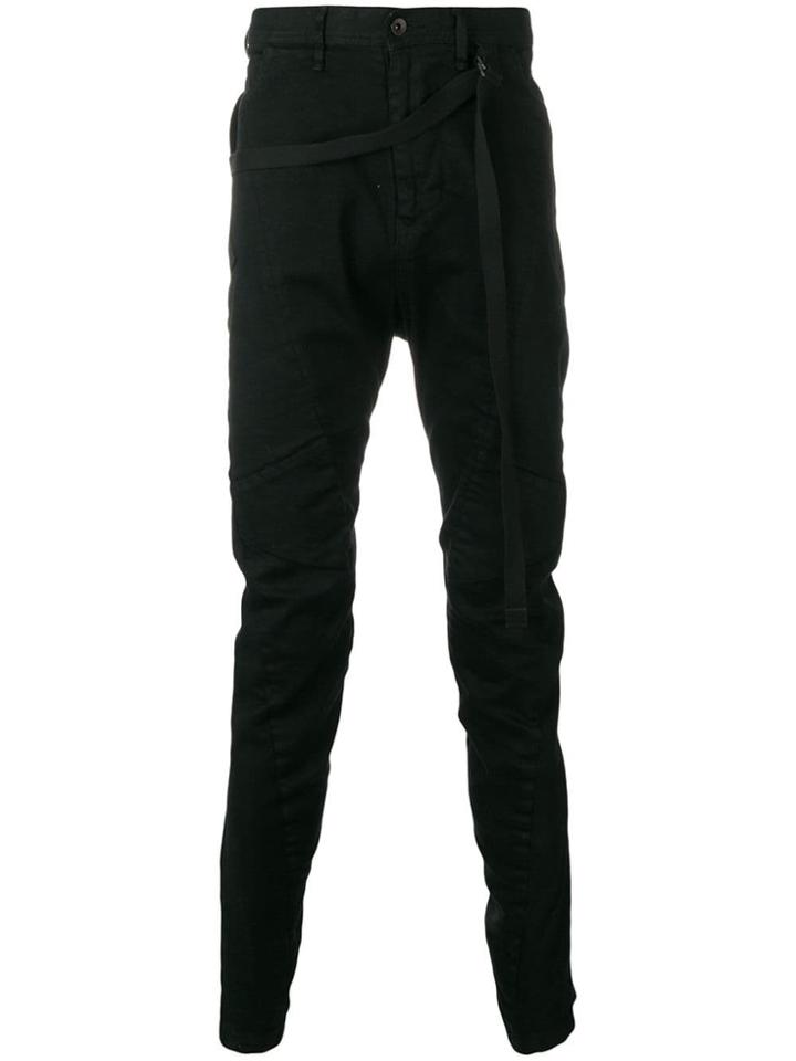 Julius Strap-detail Fitted Jeans - Black