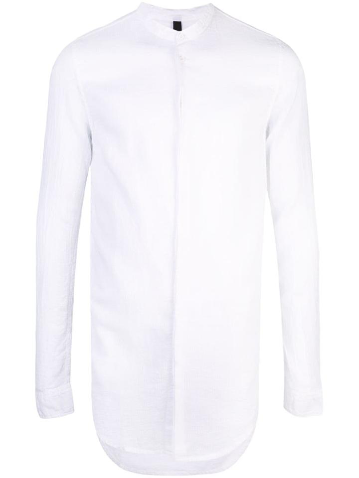 Poème Bohémien Band Collar Longline Shirt - White