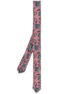 Dolce & Gabbana Floral Patterned Martini Tie - Pink & Purple