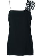 Victoria Beckham Embroidered Strap Top, Women's, Size: 10, Black, Silk/cotton
