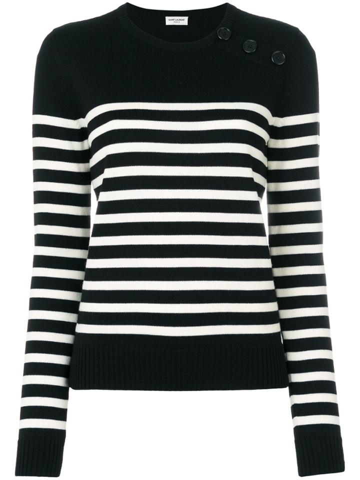 Saint Laurent Striped Top - Black