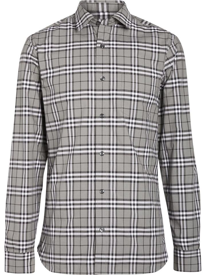 Burberry Check Cotton Shirt - Grey