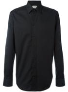 Armani Collezioni Plain Shirt, Men's, Size: 41, Black, Cotton/elastolefin