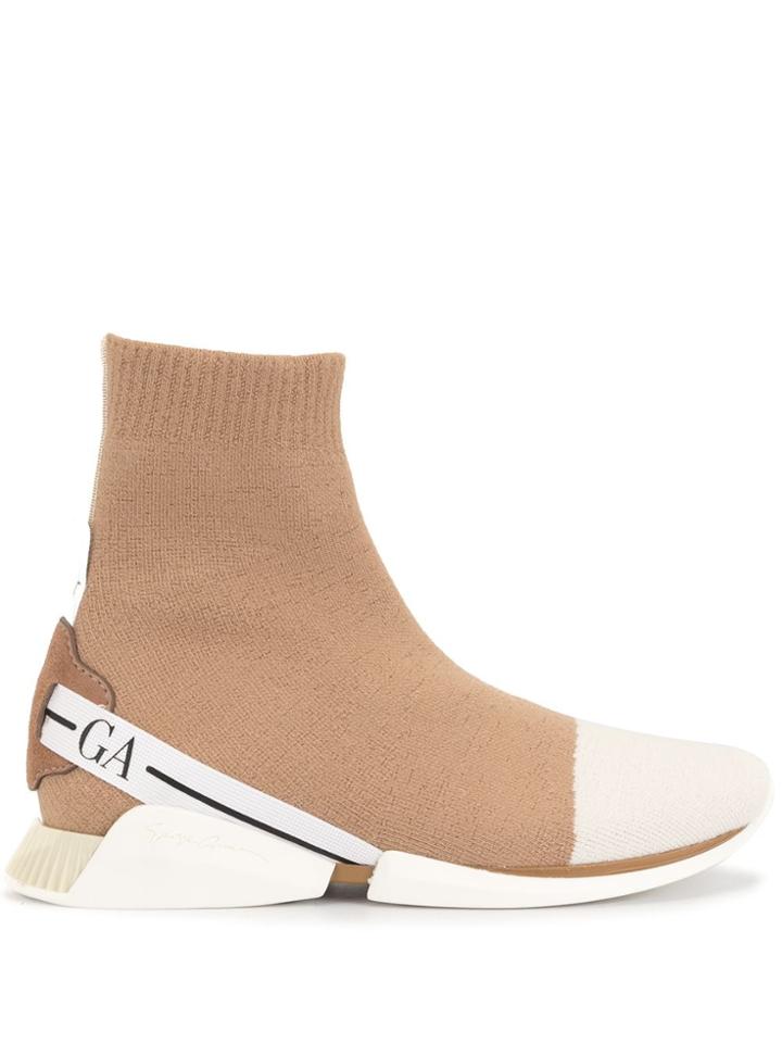 Giorgio Armani Elasticated Top Sneakers - Brown