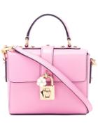 Dolce & Gabbana Padlock Detail Satchel, Women's, Pink/purple, Leather