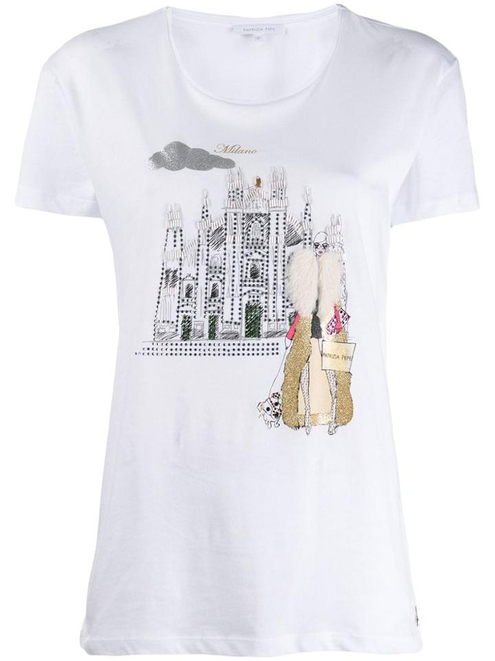 Patrizia Pepe Milano Print T-shirt - White