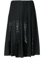 Fabiana Filippi Sequin Panel Pleated Skirt - Black