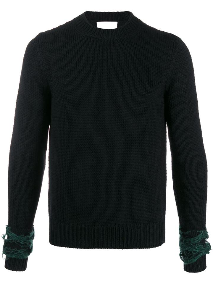Haikure Knitted Panelled Jumper - Black