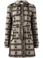 Giamba Floral Panelled Coat - Nude & Neutrals
