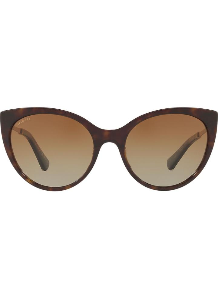 Bulgari Tortoiseshell Cat Eye Sunglasses - Brown