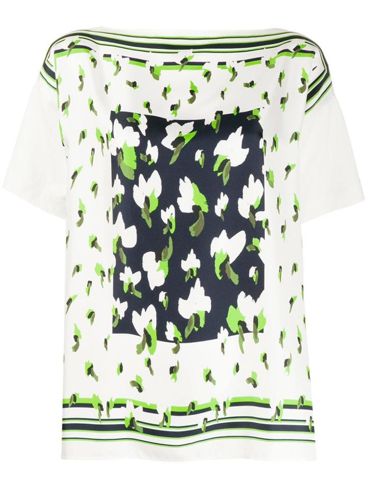 Escada Contrasting Print T-shirt - White