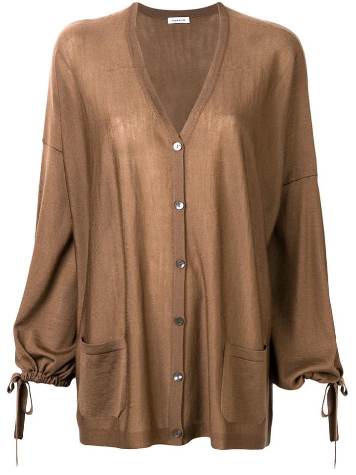 P.a.r.o.s.h. Loose Fit Cardigan - Brown