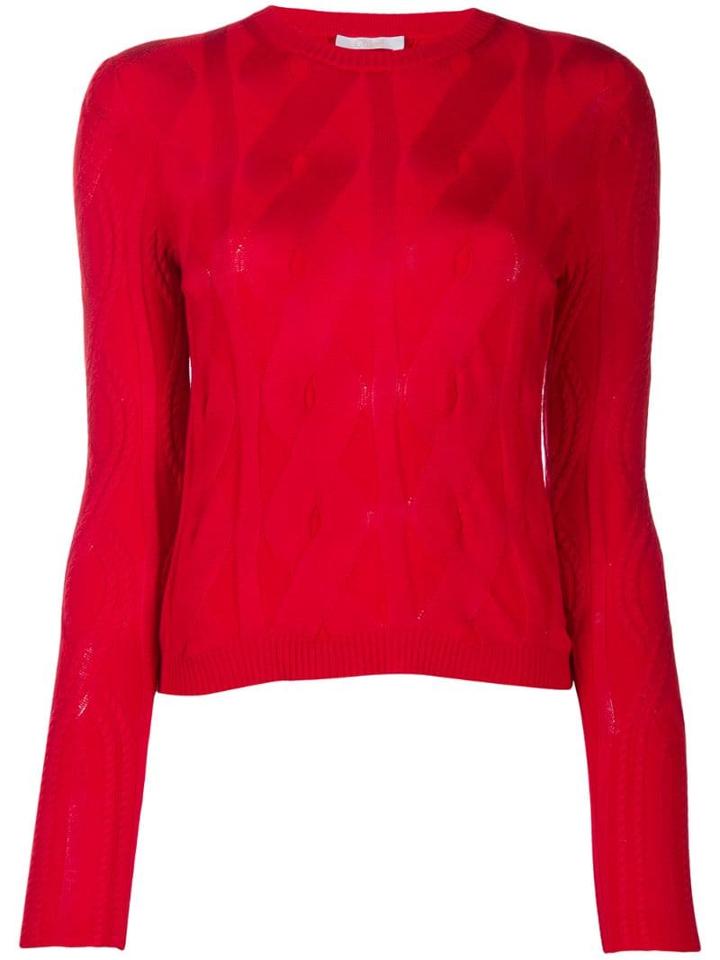 Chloé Cable Knit Jumper - Red