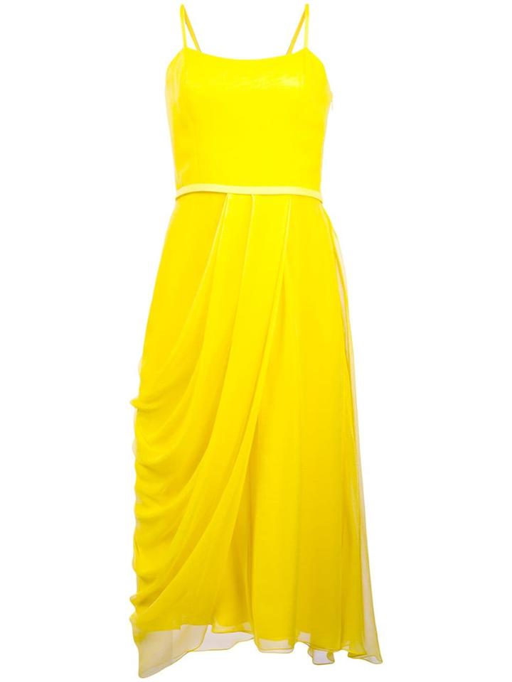 Carolina Herrera Draped Midi Dress - Yellow