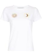 Tu Es Mon Trésor Embroidered Sun And Moon T-shirt - White