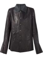 A Diciannoveventitre Over Shirt, Men's, Size: 48, Black, Calf Leather