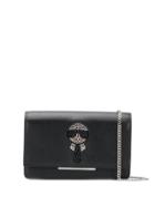 Fendi Embellished Wallet On Chain - Black
