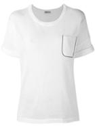 Brunello Cucinelli Embellished Chest Pocket T-shirt, Women's, Size: Small, White, Cotton