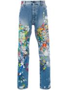 Paint Splash Jeans - Men - Cotton - 32, Blue, Cotton, Palm Angels