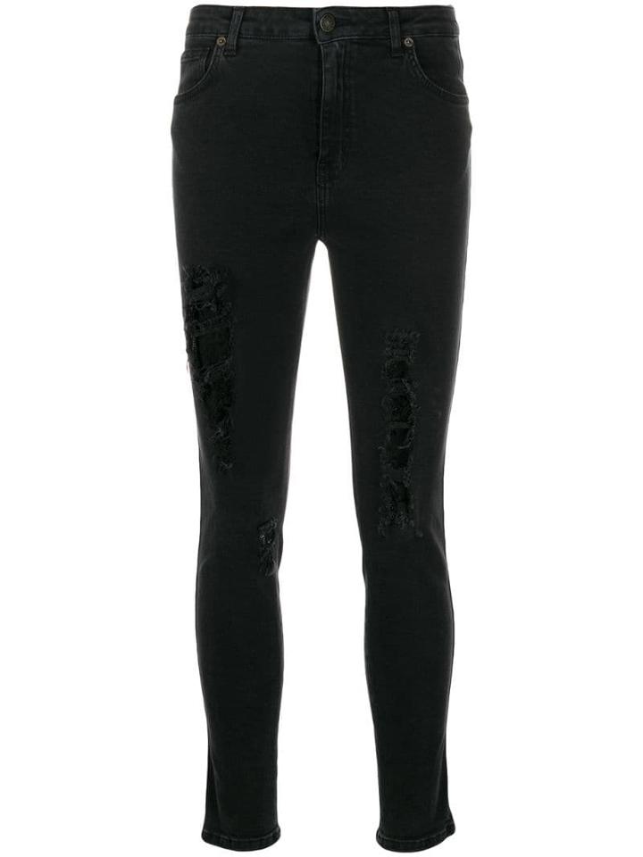 Gaelle Bonheur Lace Detailed Skinny Jeans - Black