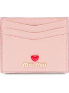 Miu Miu Madras Love Logo Card Holder - Pink