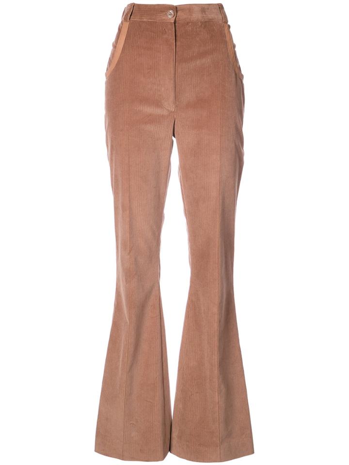 Nina Ricci High-waisted Flared Trousers - Brown