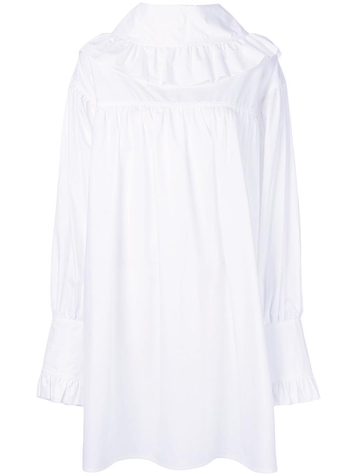 Marni Ruffle Collar Trapeze Dress - White