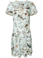 Red Valentino Printed Tea Dress - Blue