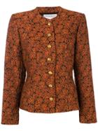 Yves Saint Laurent Vintage Puff Sleeve Jacquard Jacket - Orange