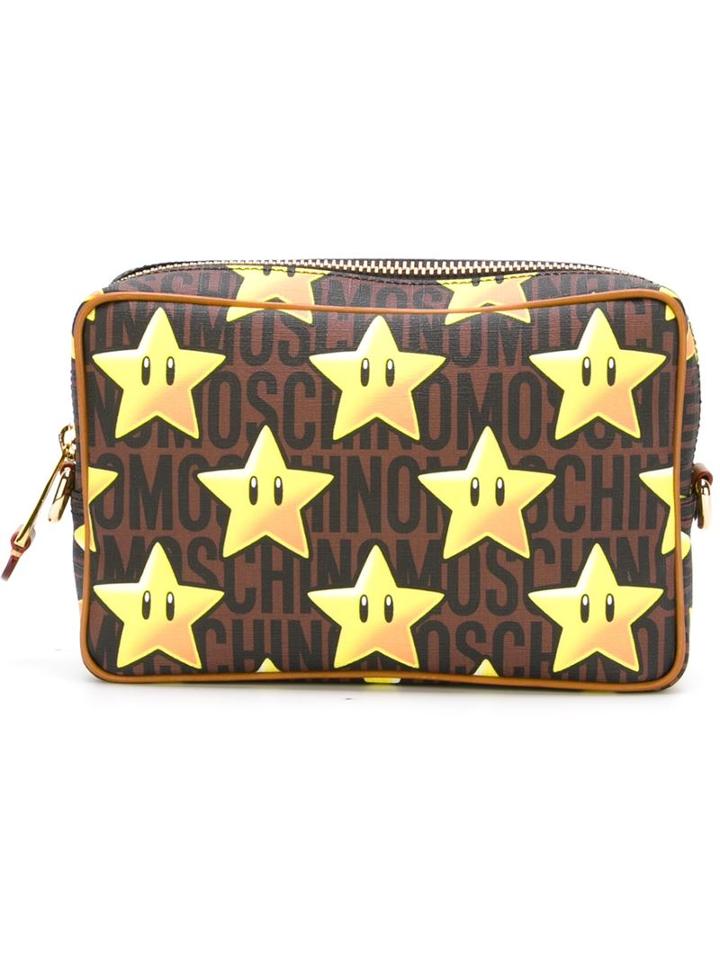 Moschino Star Logo Print Clutch