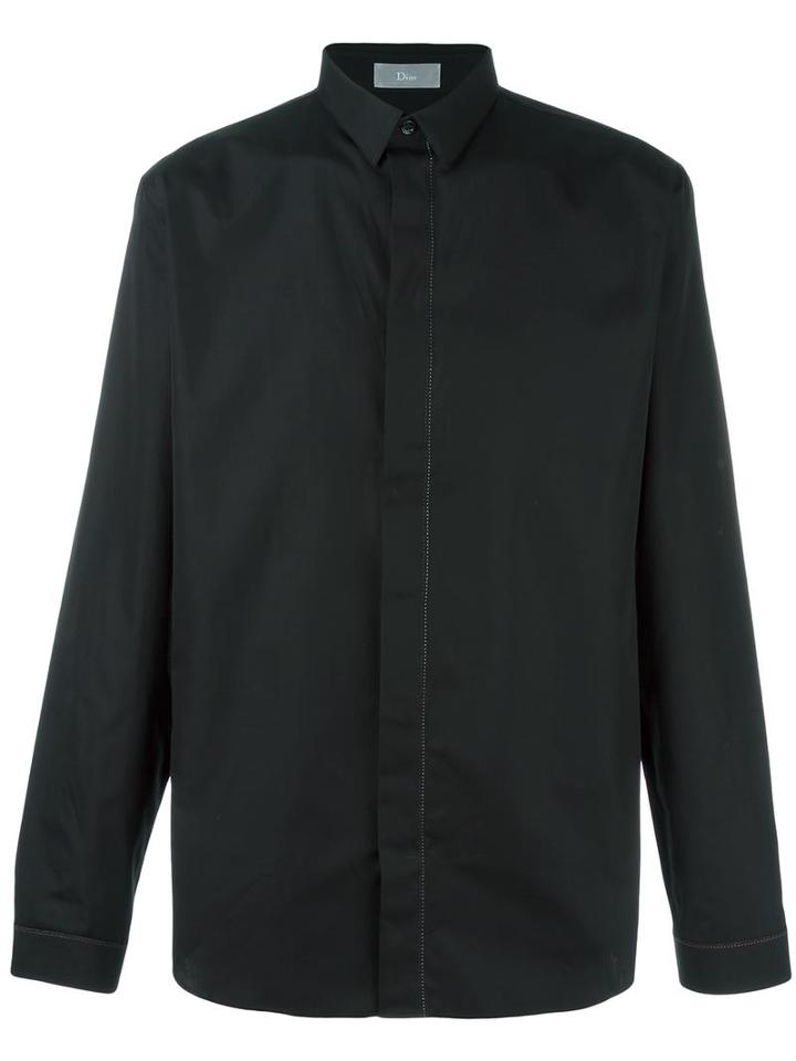 Dior Homme Plain Shirt, Men's, Size: 39, Black, Cotton