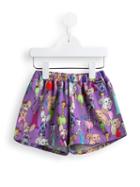 Moschino Kids Cartoon Character Print Shorts, Girl's, Size: 8 Yrs, Pink/purple