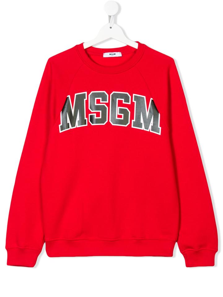 Msgm Kids Teen Crew Neck Sweatshirt - Red