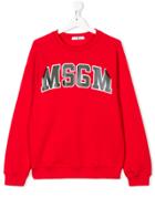 Msgm Kids Teen Crew Neck Sweatshirt - Red
