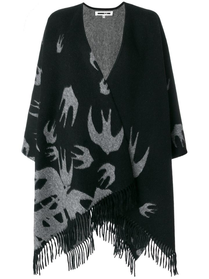 Mcq Alexander Mcqueen Swallow Poncho - Black