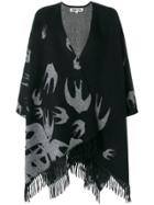 Mcq Alexander Mcqueen Swallow Poncho - Black